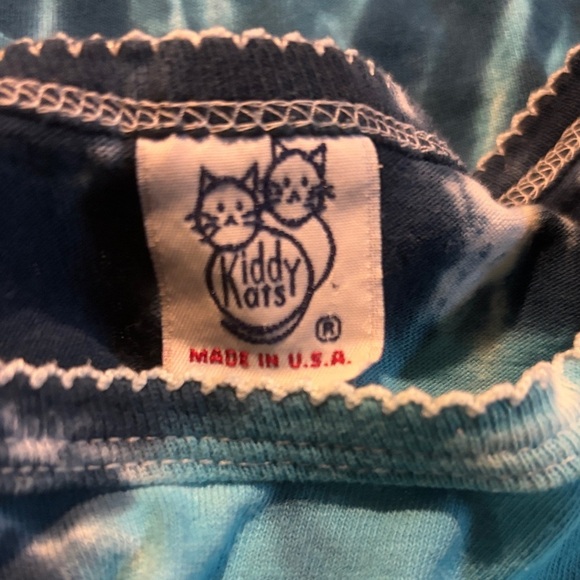 KIDDY KATS EUC GIRLS TIE DYE BLUE COTTON DRESS TANK SUMMER WHITE SIZE 4T 4 - Picture 4 of 4